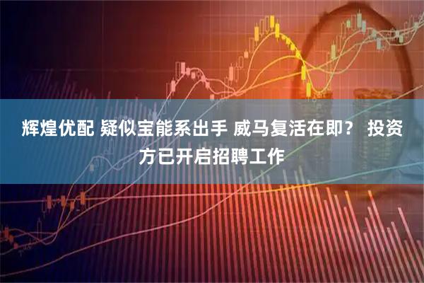 辉煌优配 疑似宝能系出手 威马复活在即？ 投资方已开启招聘工作